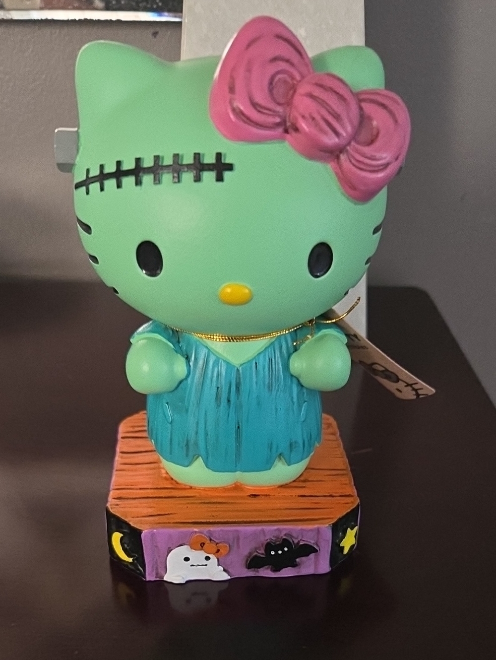 Green Hello Kitty Frankenstein Halloween figurine holiday collectible